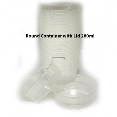 Round Container with Lid 280ml (Microwave Safe)